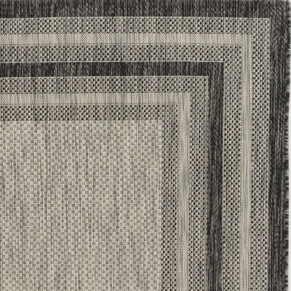 3' X 4' Gray Striped Indoor Outdoor Area Rug
