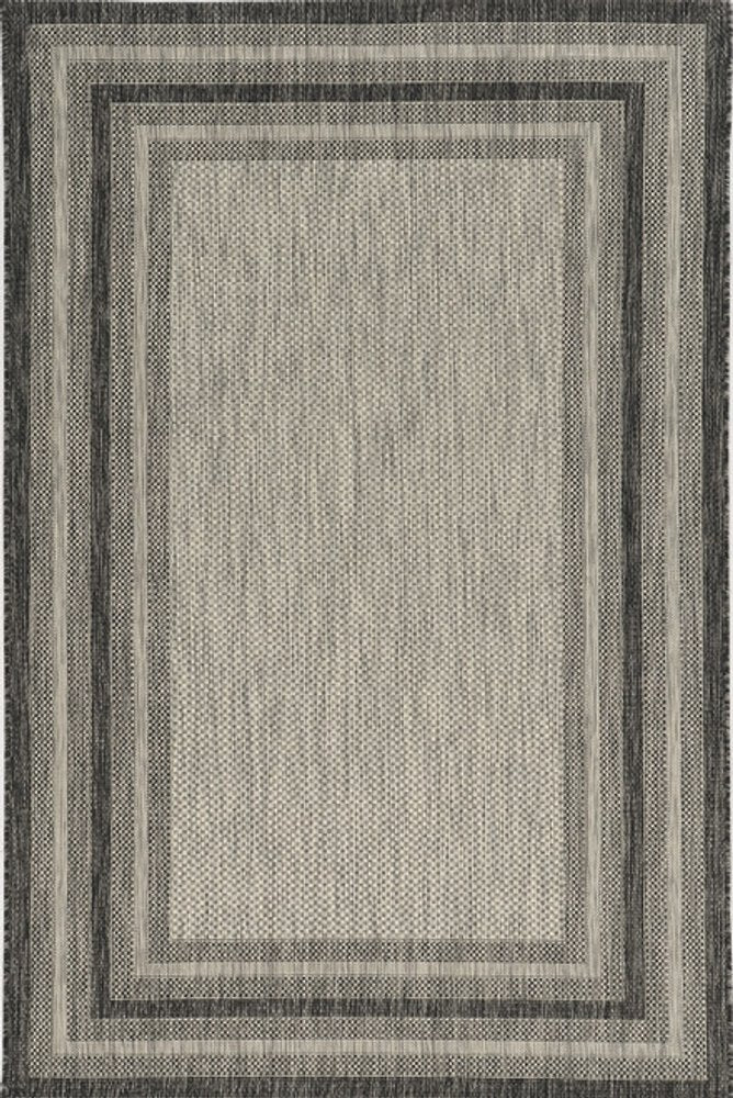 3' X 4' Gray Striped Indoor Outdoor Area Rug