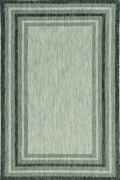 3' X 4' Gray Striped Indoor Outdoor Area Rug