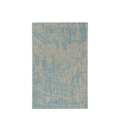 3' X 4' Green And Denim Blue Abstract Area Rug