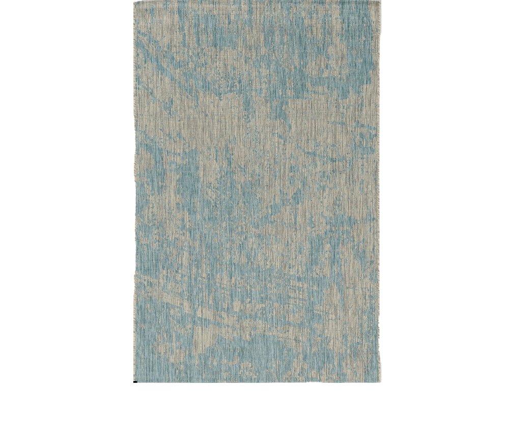 8' X 11' Teal Blue Abstract Indoor Outdoor Area Rug