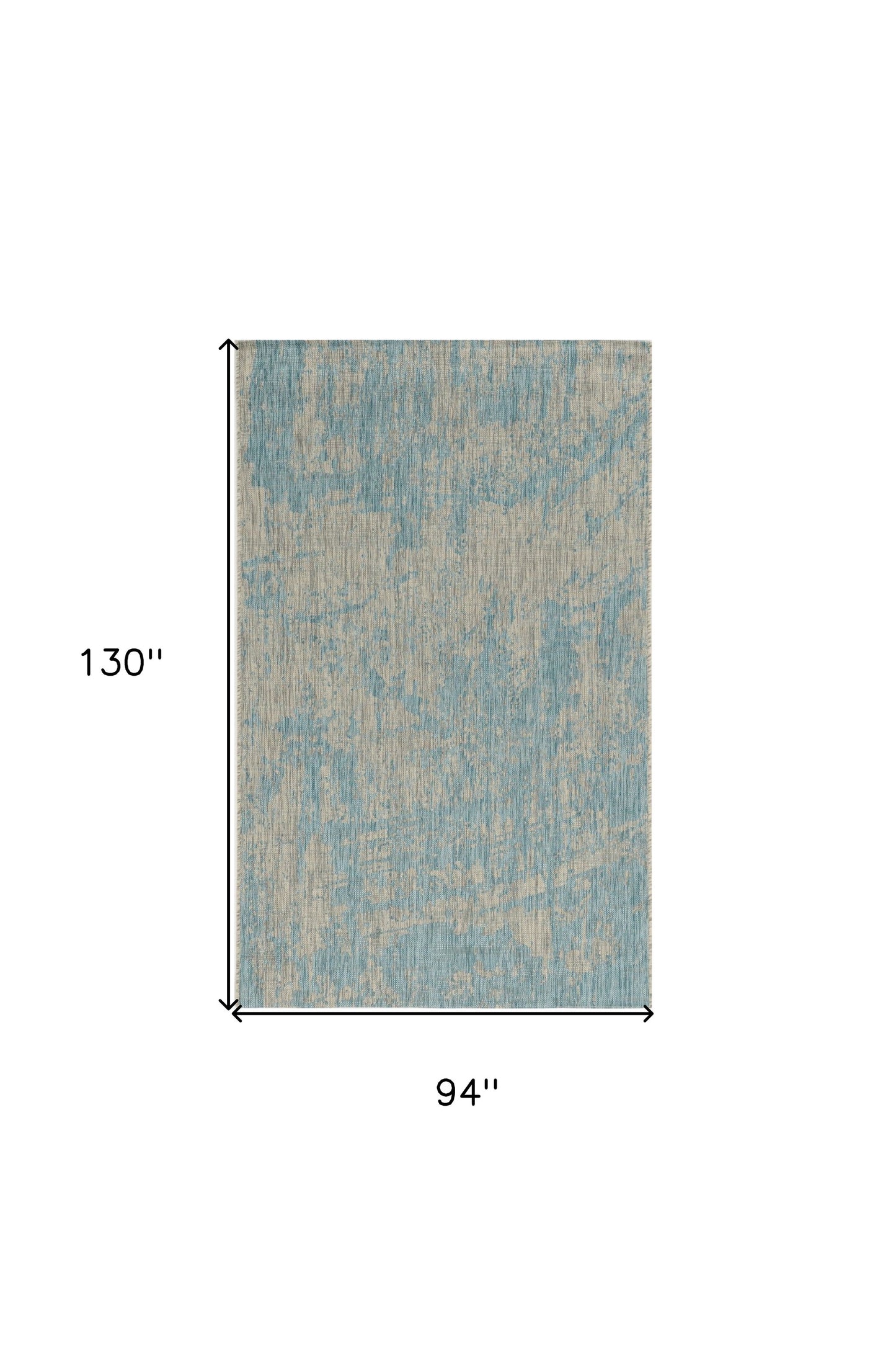 3' X 5' Teal Blue Abstract Indoor Outdoor Area Rug