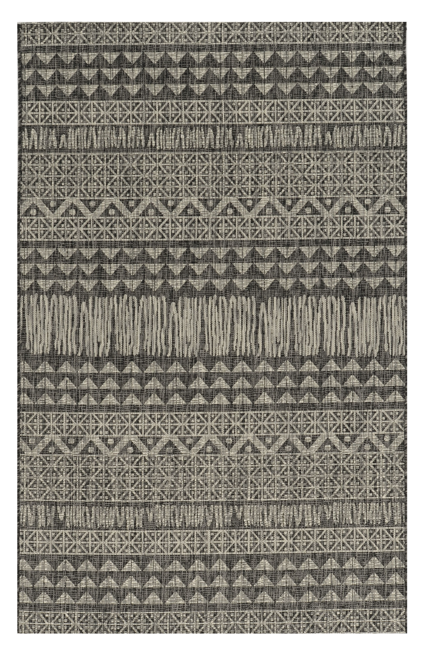 8' X 11' Charcoal Southwestern Indoor Outdoor Area Rug