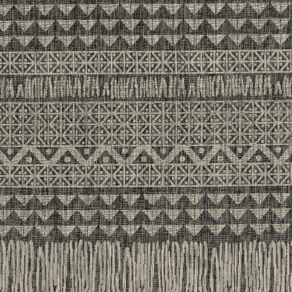 8' X 11' Charcoal Southwestern Indoor Outdoor Area Rug