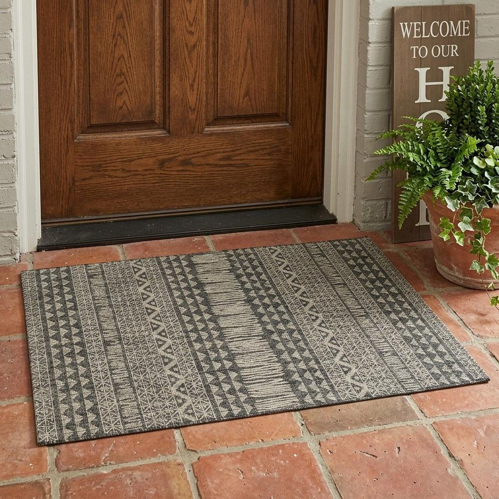 3' X 4' Charcoal Southwestern Indoor Outdoor Area Rug