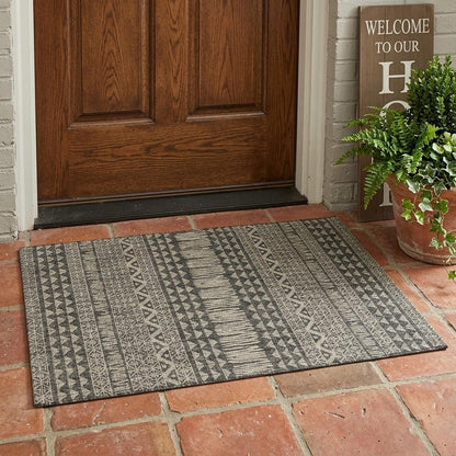 3' X 4' Charcoal Southwestern Indoor Outdoor Area Rug