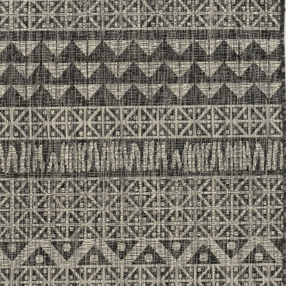 8' X 11' Charcoal Southwestern Indoor Outdoor Area Rug