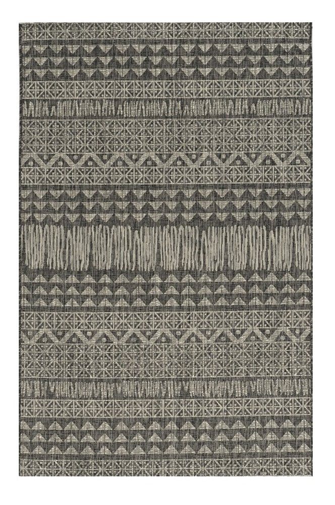 8' X 11' Charcoal Southwestern Indoor Outdoor Area Rug