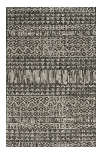 8' X 11' Charcoal Southwestern Indoor Outdoor Area Rug
