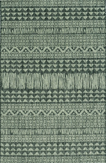 8' X 11' Charcoal Southwestern Indoor Outdoor Area Rug