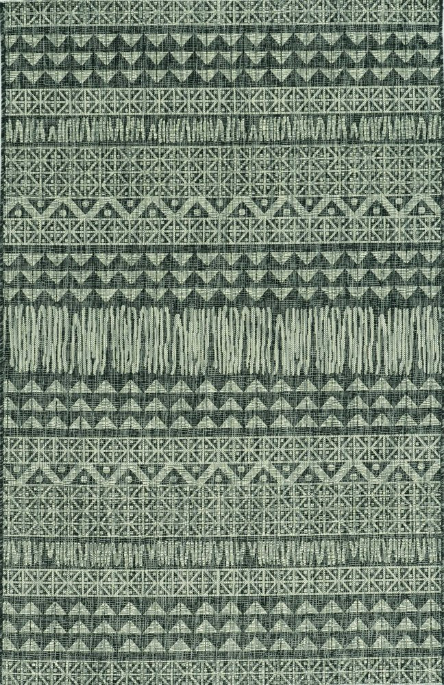 8' X 11' Charcoal Southwestern Indoor Outdoor Area Rug