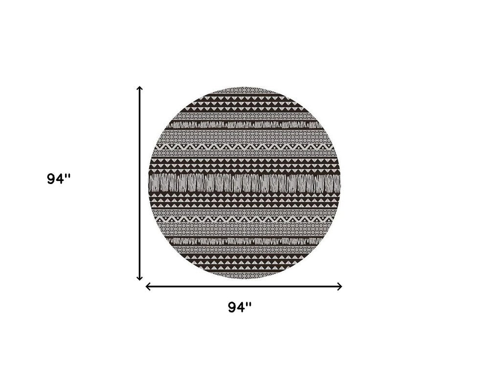 8' X 11' Charcoal Southwestern Indoor Outdoor Area Rug