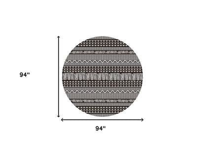 8' X 11' Charcoal Southwestern Indoor Outdoor Area Rug