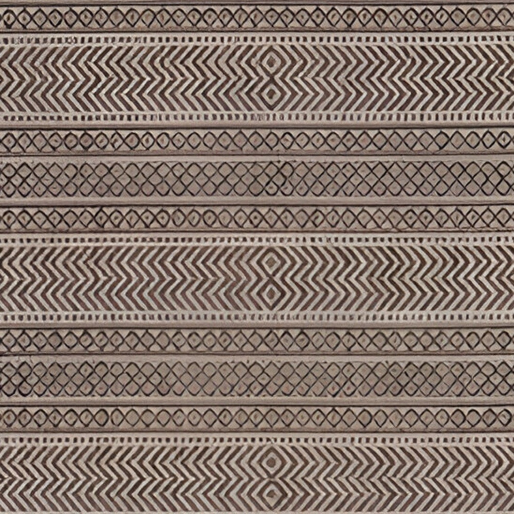 8' X 11' Mocha Geometric Patterns Indoor Area Rug