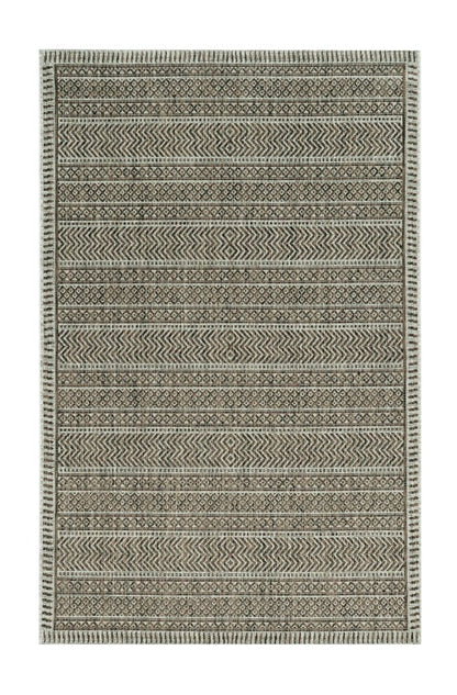 8' Brown Round Southwestern Indoor Outdoor Area Rug