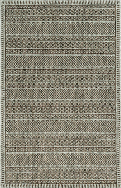 3' X 4' Brown Geometric Indoor Outdoor Area Rug