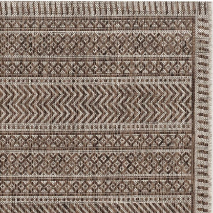 3' X 4' Brown Geometric Indoor Outdoor Area Rug