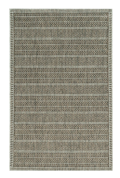 3' X 4' Brown Geometric Indoor Outdoor Area Rug