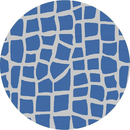 8' X 11' Blue And Gray Abstract Indoor Outdoor Area Rug