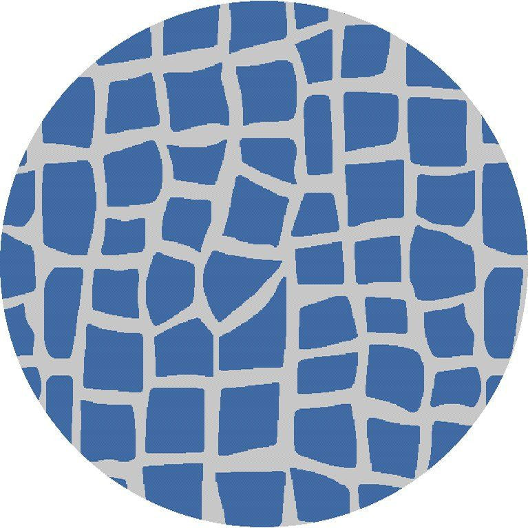 3' X 4' Blue and Gray Abstract Indoor Outdoor Area Rug