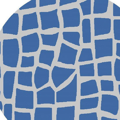 8' X 11' Blue And Gray Abstract Indoor Outdoor Area Rug