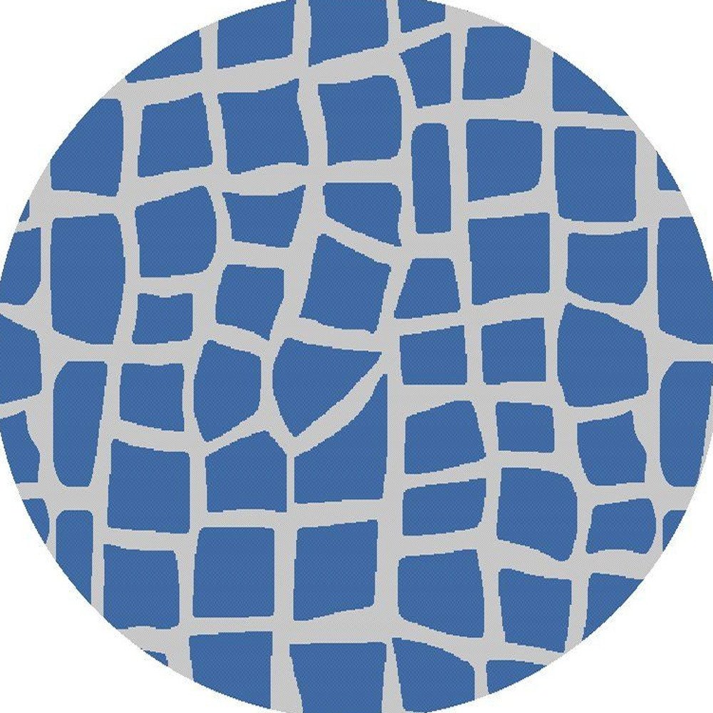 8' X 11' Blue And Gray Abstract Indoor Outdoor Area Rug