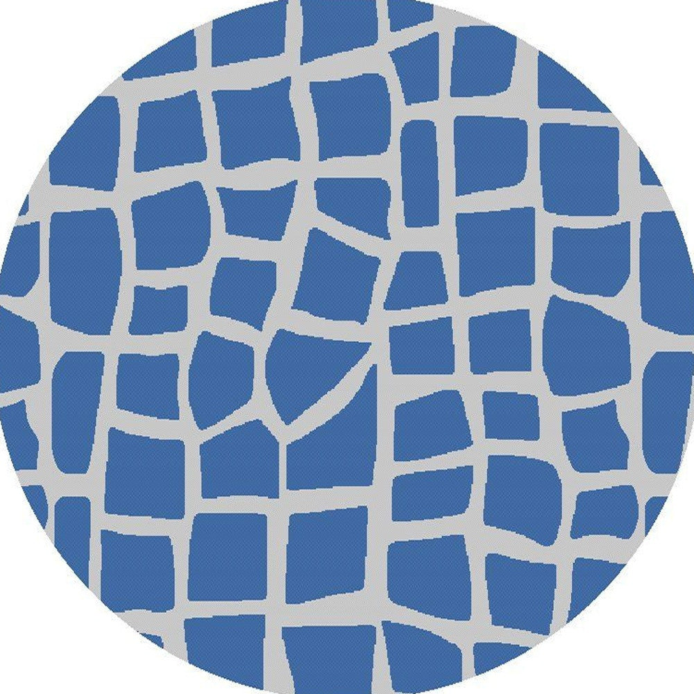 3'X4' Blue Grey Machine Woven Uv Treated Abstract Indoor Outdoor Accent Rug