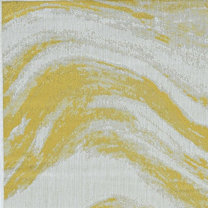 3' X 4' Gold and Ivory Abstract Area Rug
