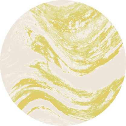 8' Gold And Ivory Abstract Indoor Outdoor Area Rug