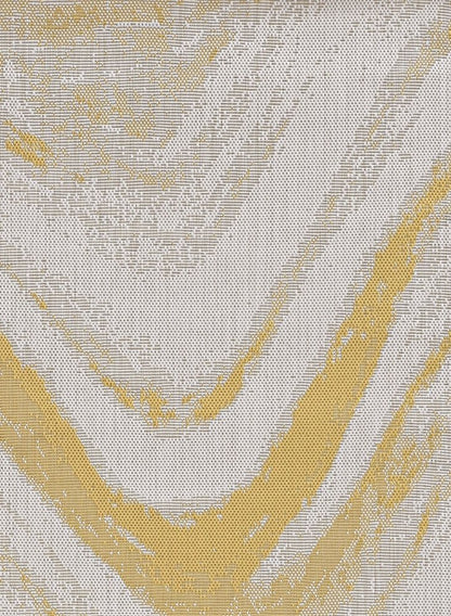 8' Gold And Ivory Abstract Indoor Outdoor Area Rug