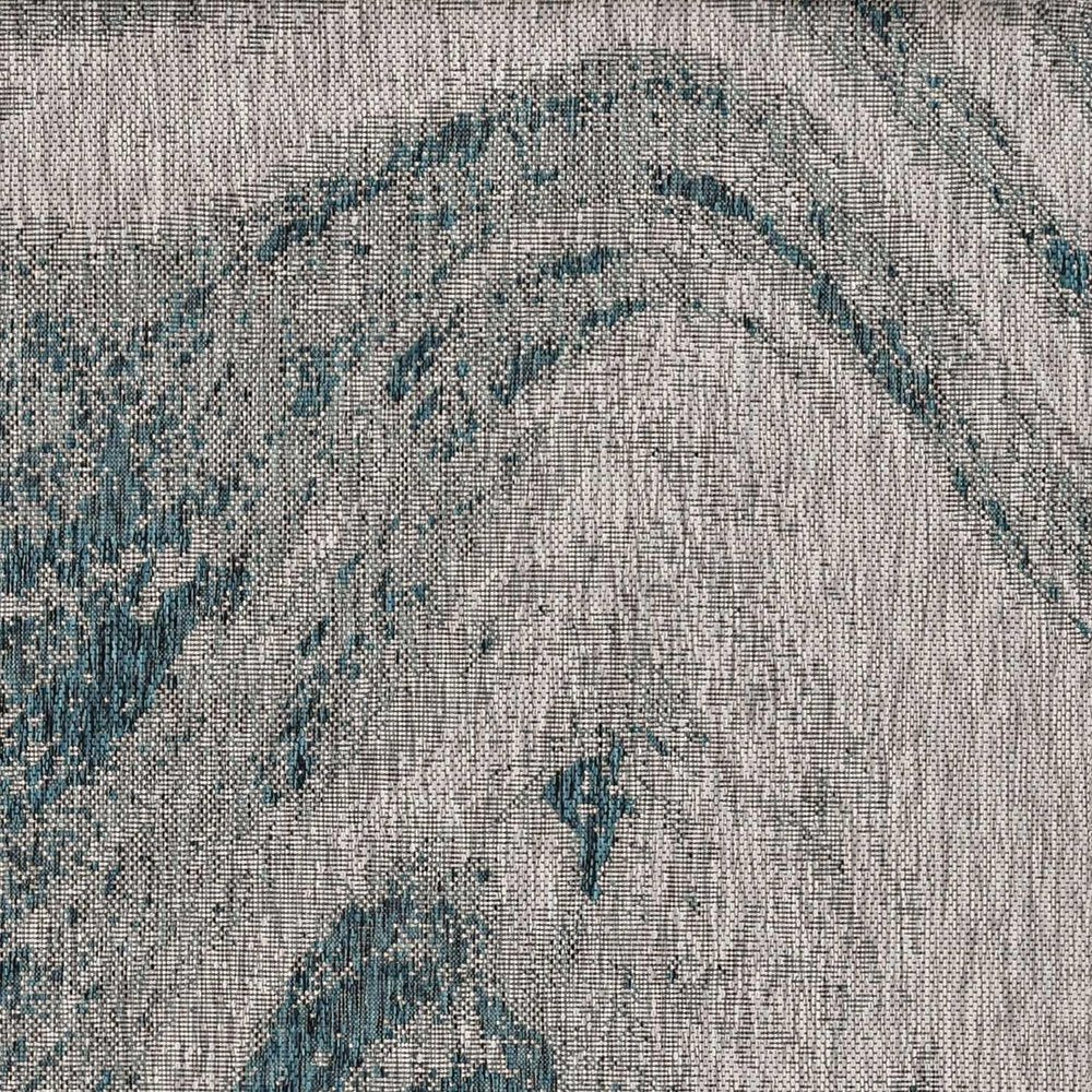8' Gray Abstract Indoor Outdoor Area Rug