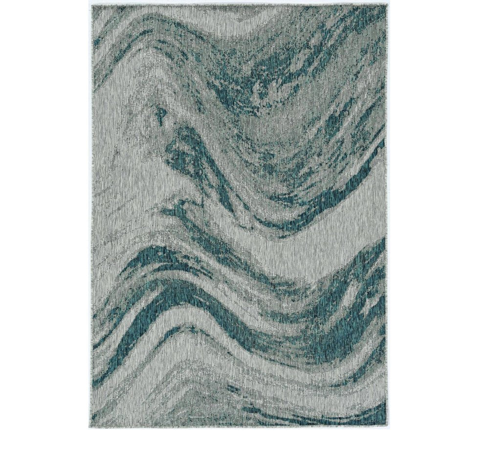 8' Gray Abstract Indoor Outdoor Area Rug