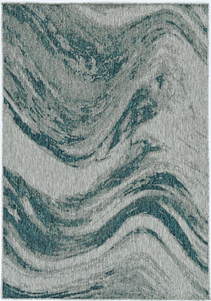 3' X 4' Gray Abstract Indoor Outdoor Area Rug