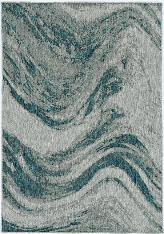 8' X 11' Gray Abstract Indoor Outdoor Area Rug