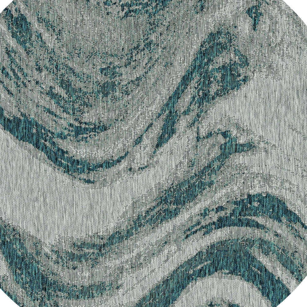 8' X 11' Gray Abstract Indoor Outdoor Area Rug