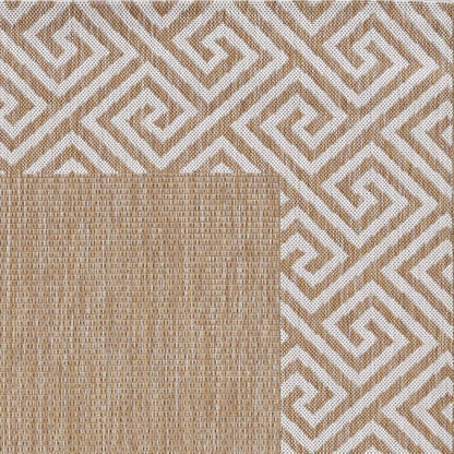 3' X 4' Natural And Beige Geometric Area Rug