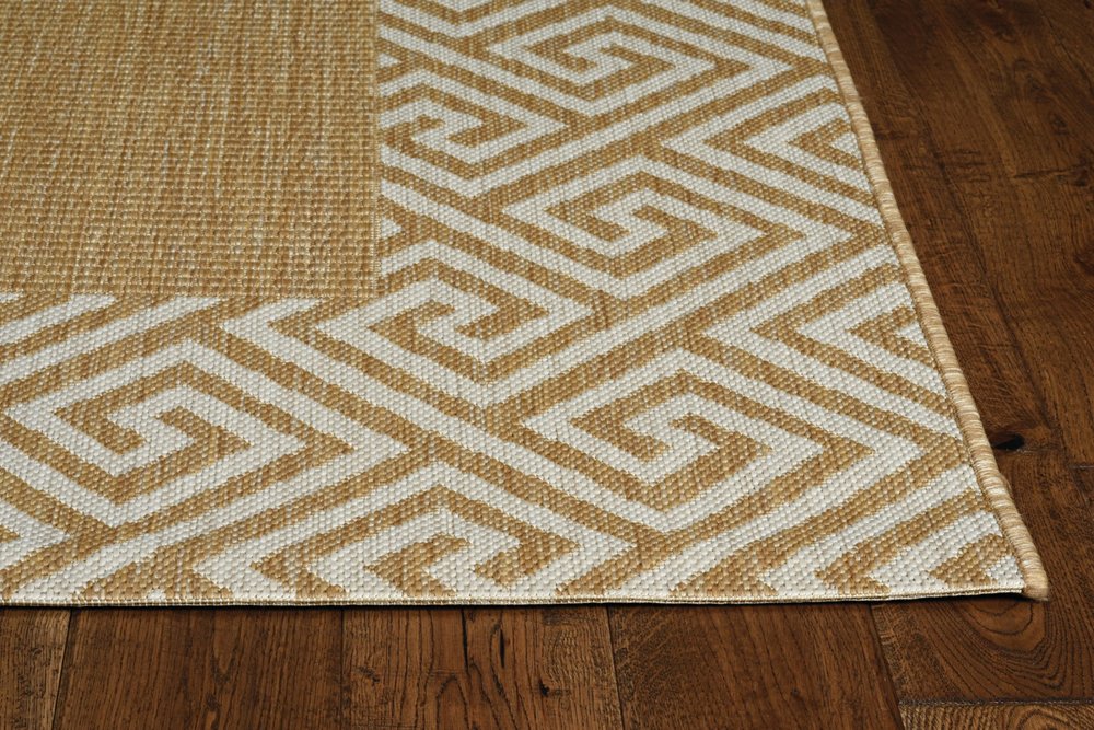 3' X 4' Natural And Beige Geometric Area Rug