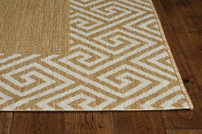 3' X 4' Natural And Beige Geometric Area Rug