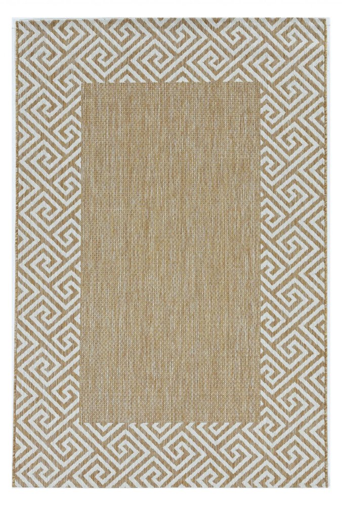 3' X 4' Natural And Beige Geometric Area Rug