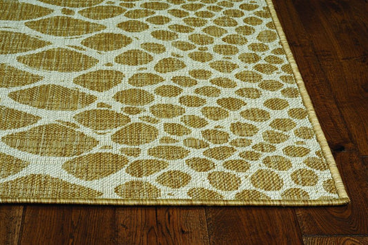 3' X 4' Ivory Abstract Indoor Outdoor Area Rug