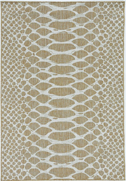 8' X 11' Ivory Abstract Indoor Outdoor Area Rug