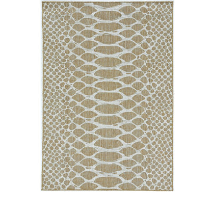 8' X 11' Ivory Abstract Indoor Outdoor Area Rug