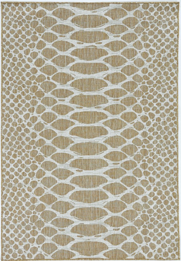 8' X 8' Ivory Abstract Indoor Outdoor Area Rug
