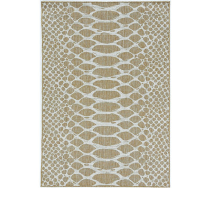 8' X 8' Ivory Abstract Indoor Outdoor Area Rug