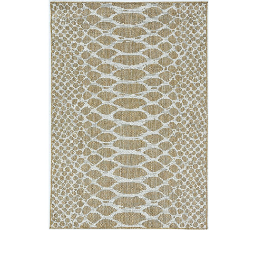 8' X 8' Ivory Abstract Indoor Outdoor Area Rug