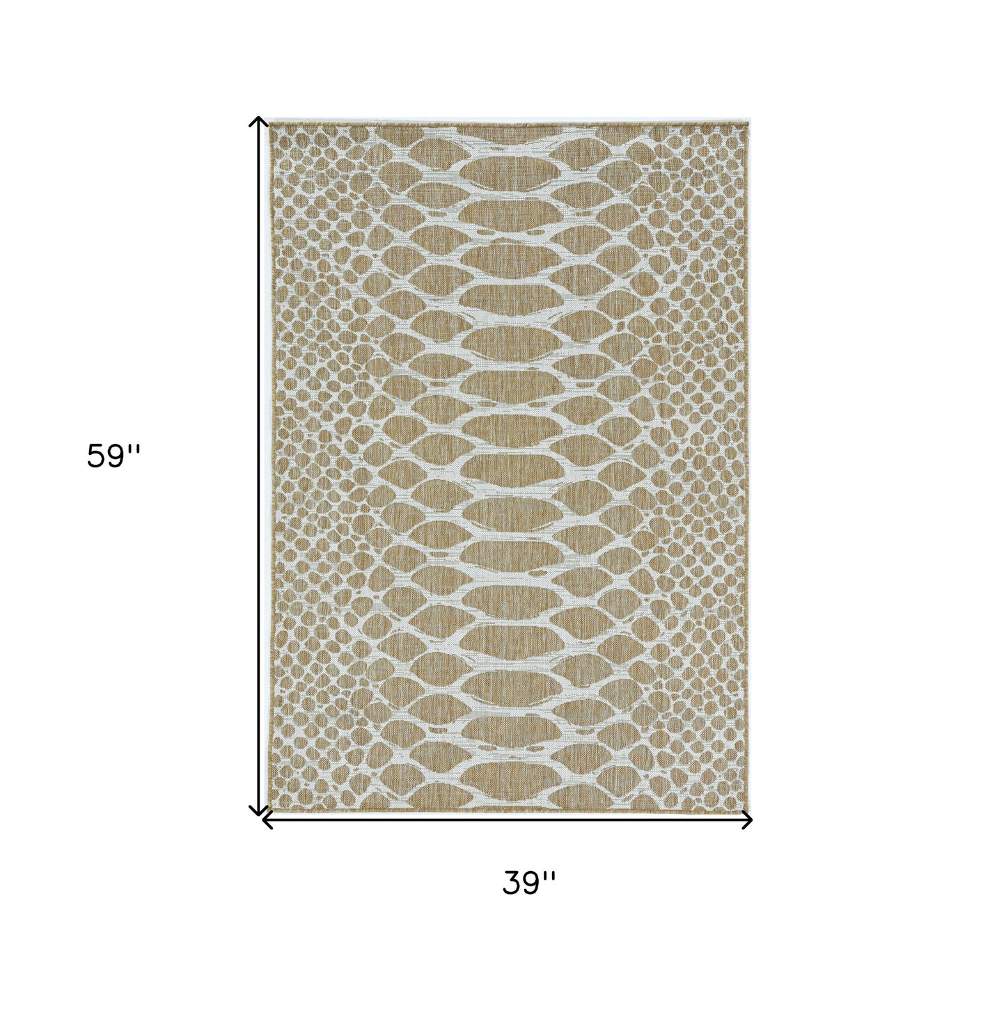 3' X 4' Ivory Abstract Indoor Outdoor Area Rug