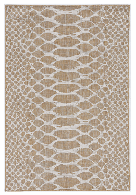 3' X 4' Ivory Abstract Indoor Outdoor Area Rug