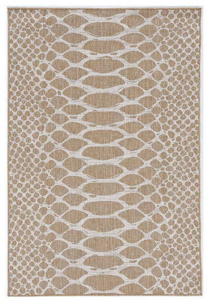 8' X 8' Ivory Abstract Indoor Outdoor Area Rug