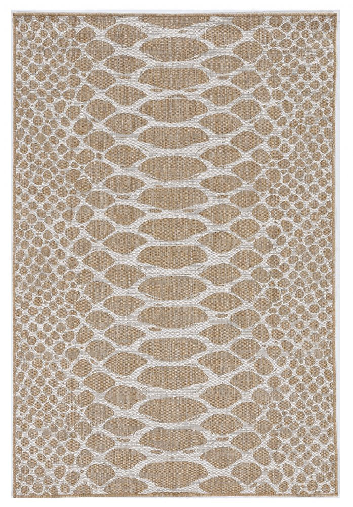 8' X 8' Ivory Abstract Indoor Outdoor Area Rug