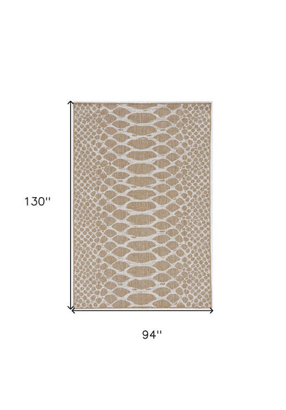 8' X 8' Ivory Abstract Indoor Outdoor Area Rug